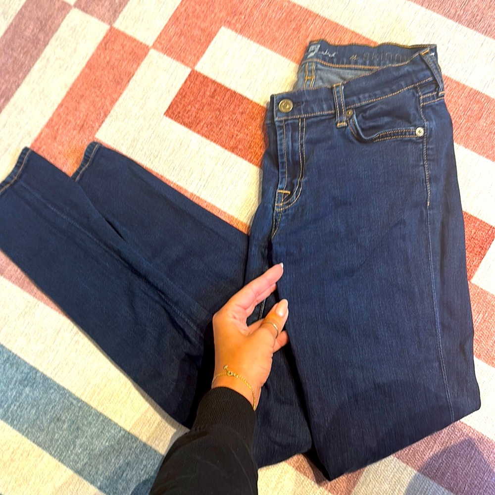 7 for all mankind - dark rinse skinny jean